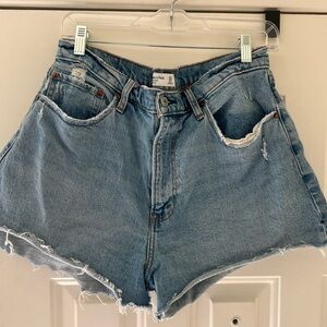 Abercrombie & Fitch The Mom Short, Light Blue Jean Shorts